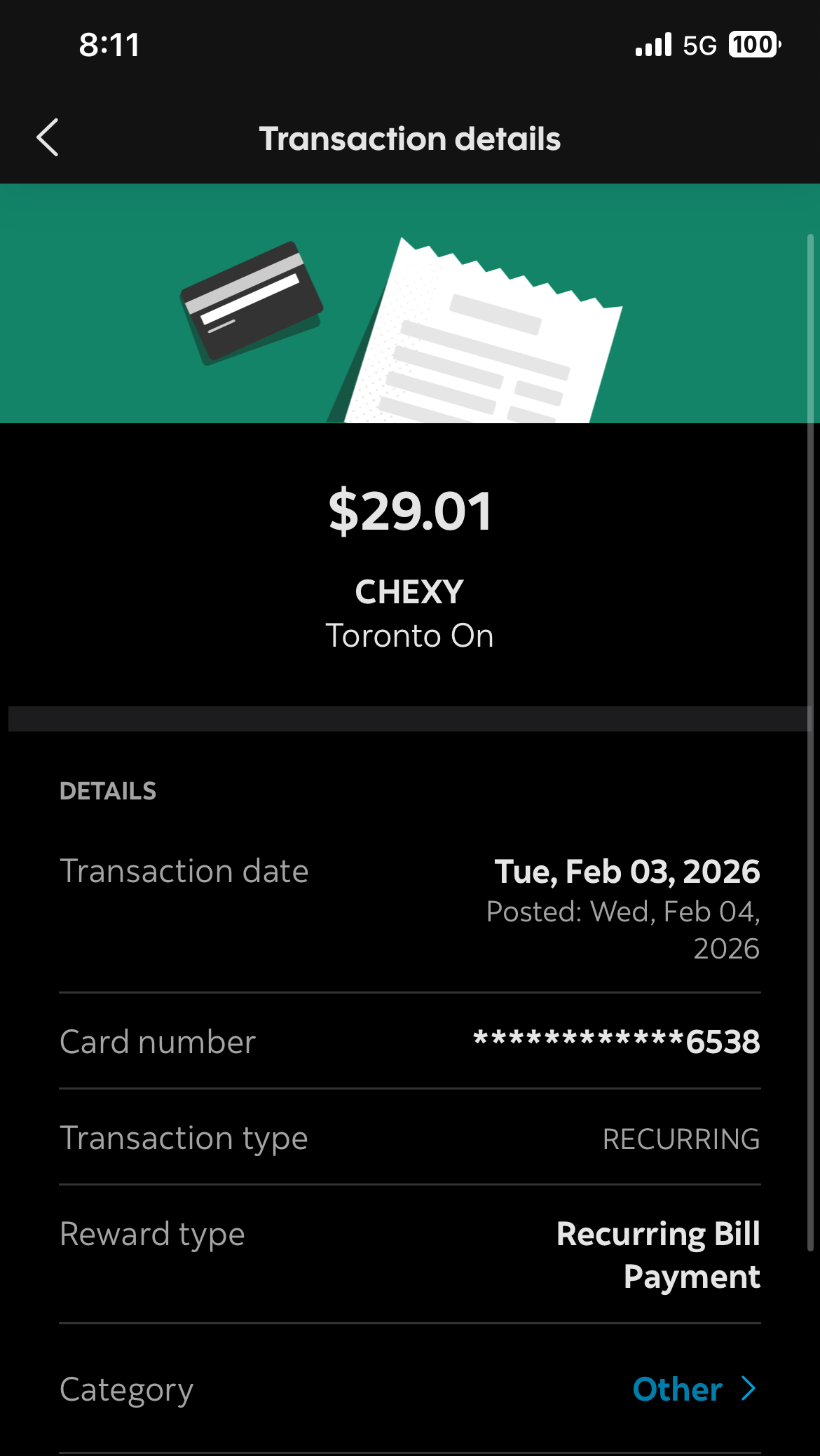 Forged $1.52 successfully deducted from credit card charge